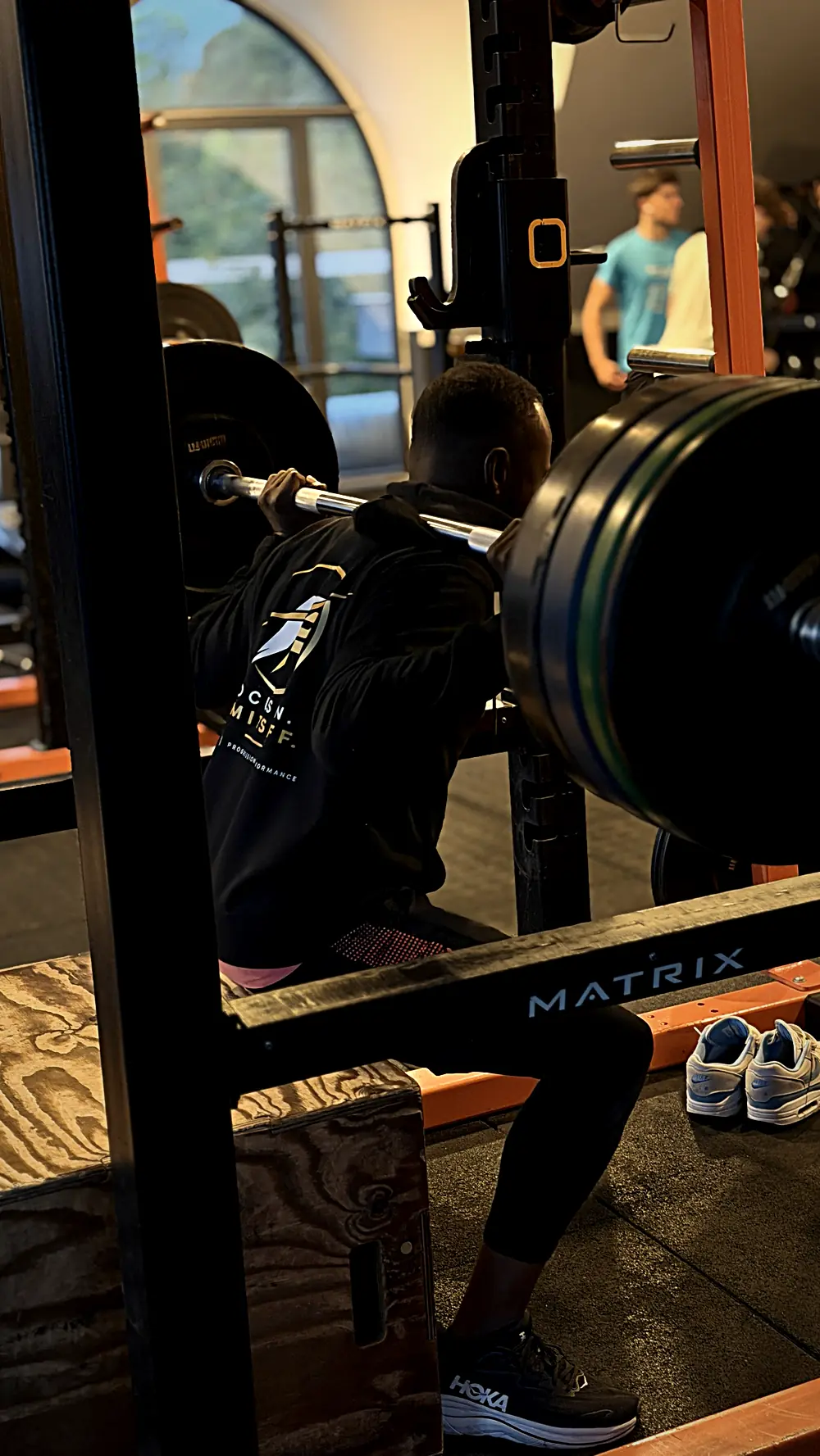 Bouba Ousmana à l’entraînement, au squat